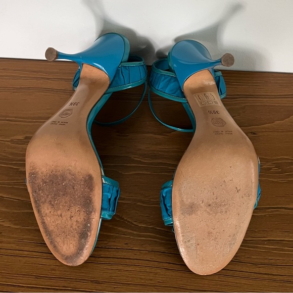 Viktor & Rolf Ruched Satin Patent Leather Bow Ribbon Heels - Picture 13 of 16